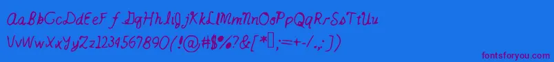 Catsintheclouds Font – Purple Fonts on Blue Background
