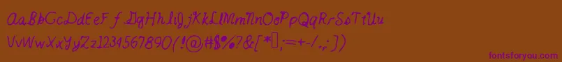 Catsintheclouds Font – Purple Fonts on Brown Background