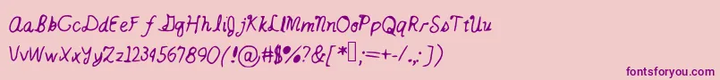 Catsintheclouds Font – Purple Fonts on Pink Background