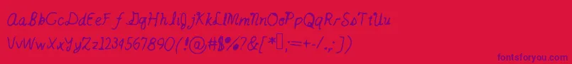 Catsintheclouds Font – Purple Fonts on Red Background