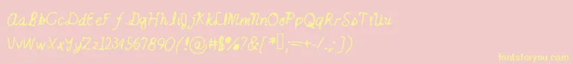 Catsintheclouds Font – Yellow Fonts on Pink Background
