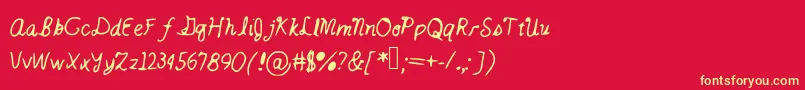 フォントCatsintheclouds – 黄色の文字、赤い背景