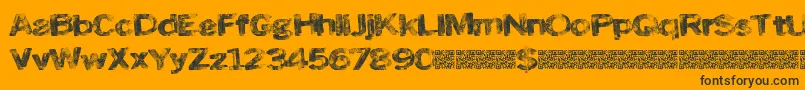 Roadskin Font – Black Fonts on Orange Background