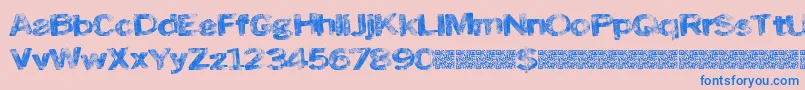 Roadskin Font – Blue Fonts on Pink Background