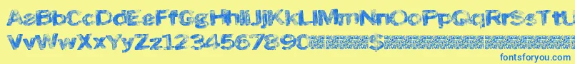 Roadskin Font – Blue Fonts on Yellow Background