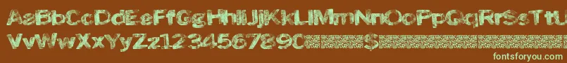 Roadskin Font – Green Fonts on Brown Background