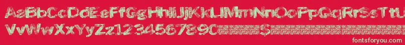 Roadskin Font – Green Fonts on Red Background