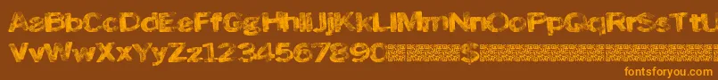 Roadskin Font – Orange Fonts on Brown Background