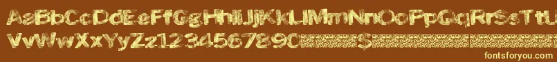 Roadskin Font – Yellow Fonts on Brown Background