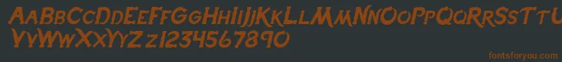 Шрифт Hammerheaditalic – коричневые шрифты на чёрном фоне
