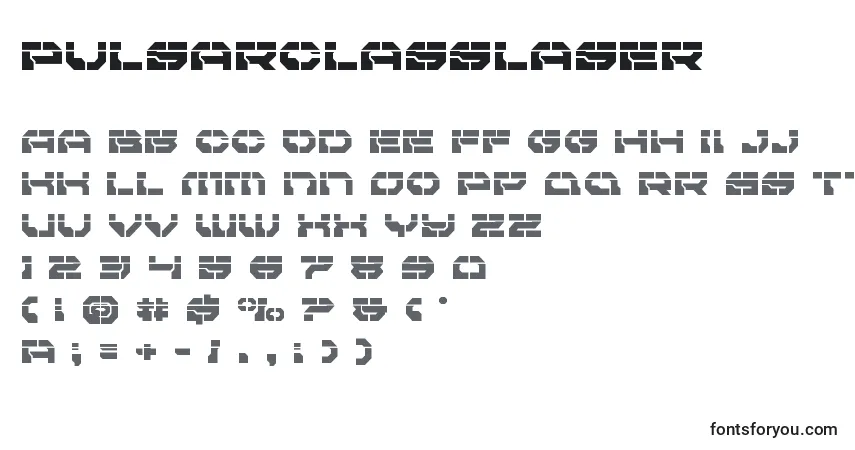 Czcionka Pulsarclasslaser – alfabet, cyfry, specjalne znaki