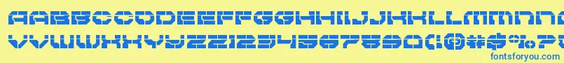 Pulsarclasslaser Font – Blue Fonts on Yellow Background