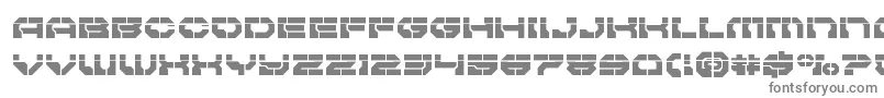 Pulsarclasslaser-fontti – harmaat kirjasimet valkoisella taustalla