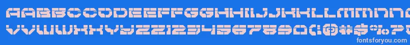 フォントPulsarclasslaser – ピンクの文字、青い背景