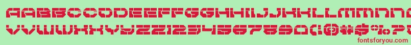 フォントPulsarclasslaser – 赤い文字の緑の背景