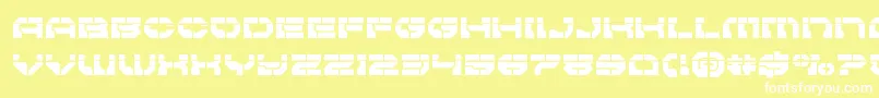 Pulsarclasslaser Font – White Fonts on Yellow Background