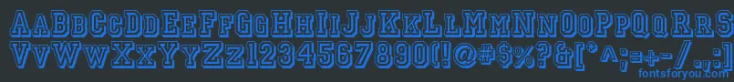 Шрифт Jerseyletters – синие шрифты на чёрном фоне