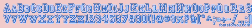 フォントJerseyletters – ピンクの背景に青い文字