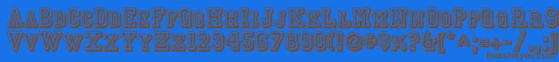 Fonte Jerseyletters – fontes marrons em um fundo azul