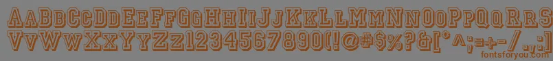 Weitere Informationen zur Jerseyletters-Schriftart Jerseyletters-Schriftart – Braune Schriften auf grauem Hintergrund