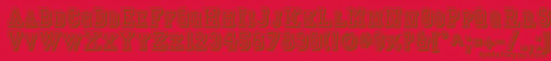 Jerseyletters Font – Brown Fonts on Red Background