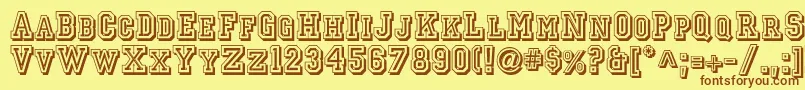 Jerseyletters Font – Brown Fonts on Yellow Background