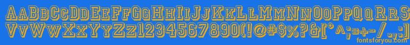 Police Jerseyletters – polices orange sur fond bleu