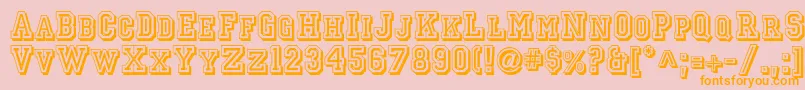 Jerseyletters-Schriftart – Orangefarbene Schriften auf rosa Hintergrund