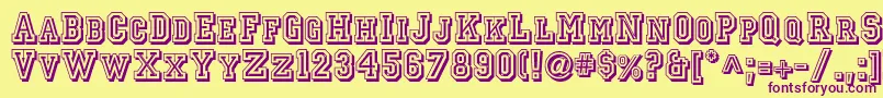 Jerseyletters Font – Purple Fonts on Yellow Background