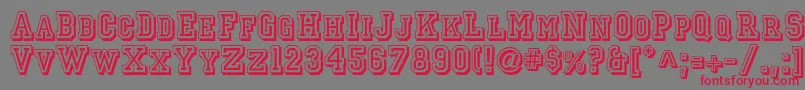 Jerseyletters Font – Red Fonts on Gray Background