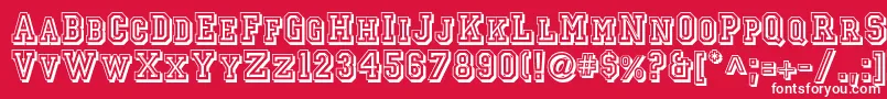 Jerseyletters-fontti – valkoiset fontit punaisella taustalla