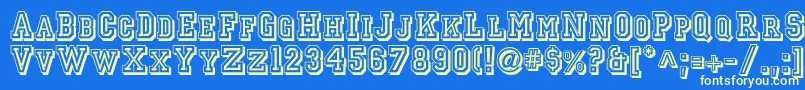 Jerseyletters Font – Yellow Fonts on Blue Background