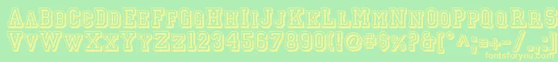 Jerseyletters Font – Yellow Fonts on Green Background