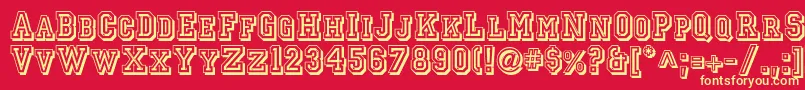 More about Jerseyletters Font Jerseyletters Font – Yellow Fonts on Red Background