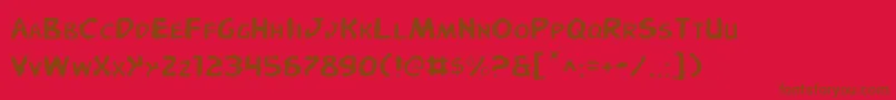 フォントPandemoniousPufferyLight – 赤い背景に茶色の文字