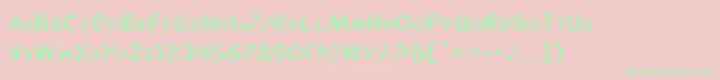 PandemoniousPufferyLight Font – Green Fonts on Pink Background