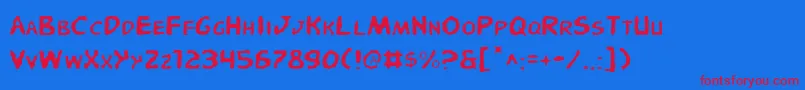 PandemoniousPufferyLight Font – Red Fonts on Blue Background