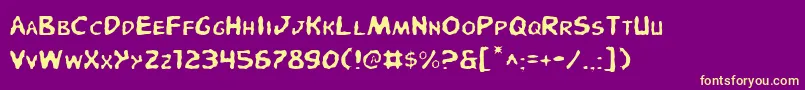 PandemoniousPufferyLight Font – Yellow Fonts on Purple Background