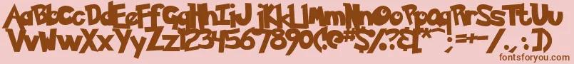 PokemonSolid Font – Brown Fonts on Pink Background