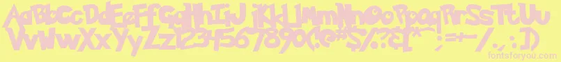 PokemonSolid Font – Pink Fonts on Yellow Background