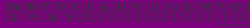 APictureAlphabet-Schriftart – Schwarze Schriften auf violettem Hintergrund