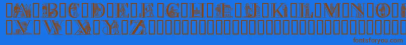 APictureAlphabet Font – Brown Fonts on Blue Background