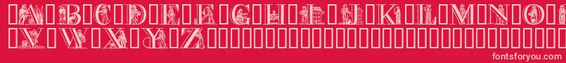 APictureAlphabet Font – Pink Fonts on Red Background