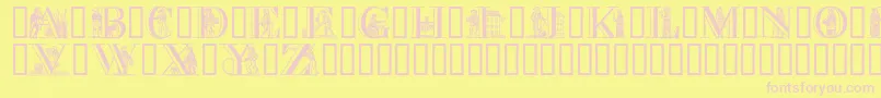 APictureAlphabet Font – Pink Fonts on Yellow Background