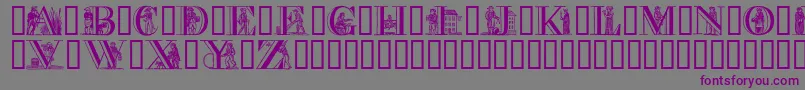 フォントAPictureAlphabet – 紫色のフォント、灰色の背景