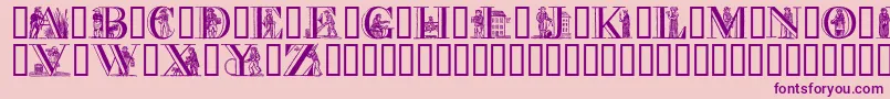 APictureAlphabet Font – Purple Fonts on Pink Background