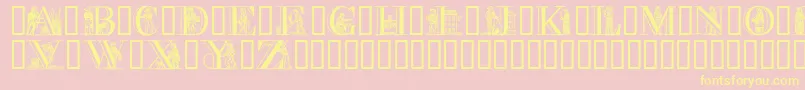 APictureAlphabet Font – Yellow Fonts on Pink Background