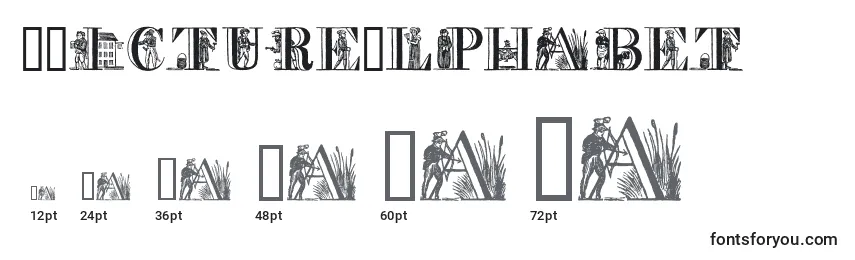 Размеры шрифта APictureAlphabet