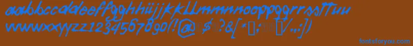 DaftFont Font – Blue Fonts on Brown Background