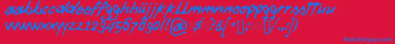 DaftFont Font – Blue Fonts on Red Background